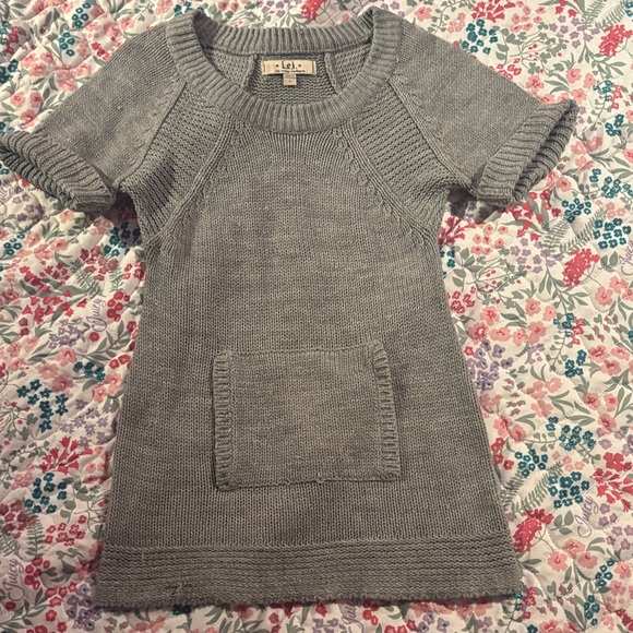 Lei Heather Gray Knit Mini Dress - Picture 1 of 10